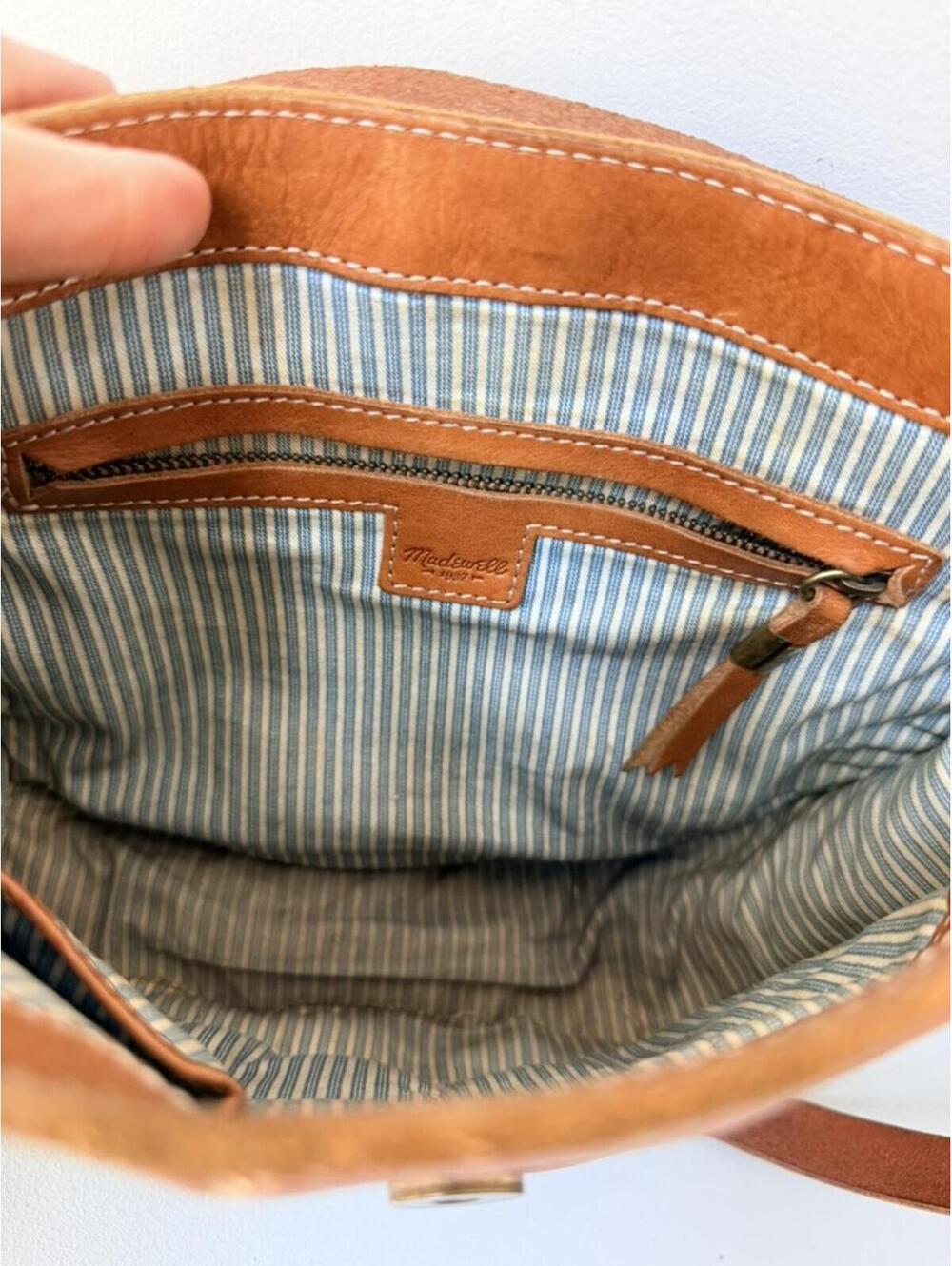 Madewell Cognac Leather Saddle Crossbody Bag - Picture 8 of 9